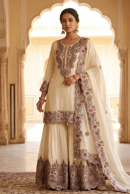 Resham Work Sharara Suit