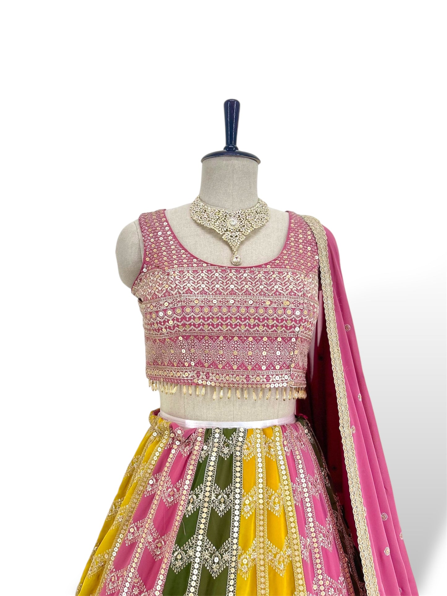 Multi-coloured Sequence Lehenga Set