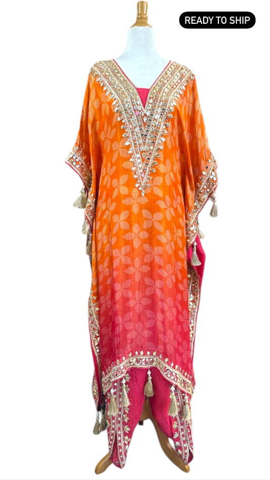 Ombre Orange Pink Kaftan