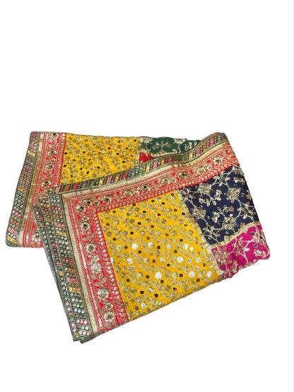 Multi Colored Banarsi & Mirror Work Dupatta