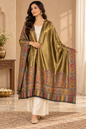Antique Gold Shawl with Multicolor Palace Border