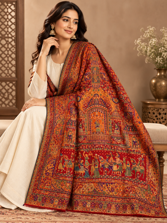 Rust Orange Palace Shawl