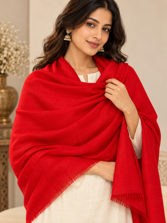 Classic Scarlet Red Solid Shawl