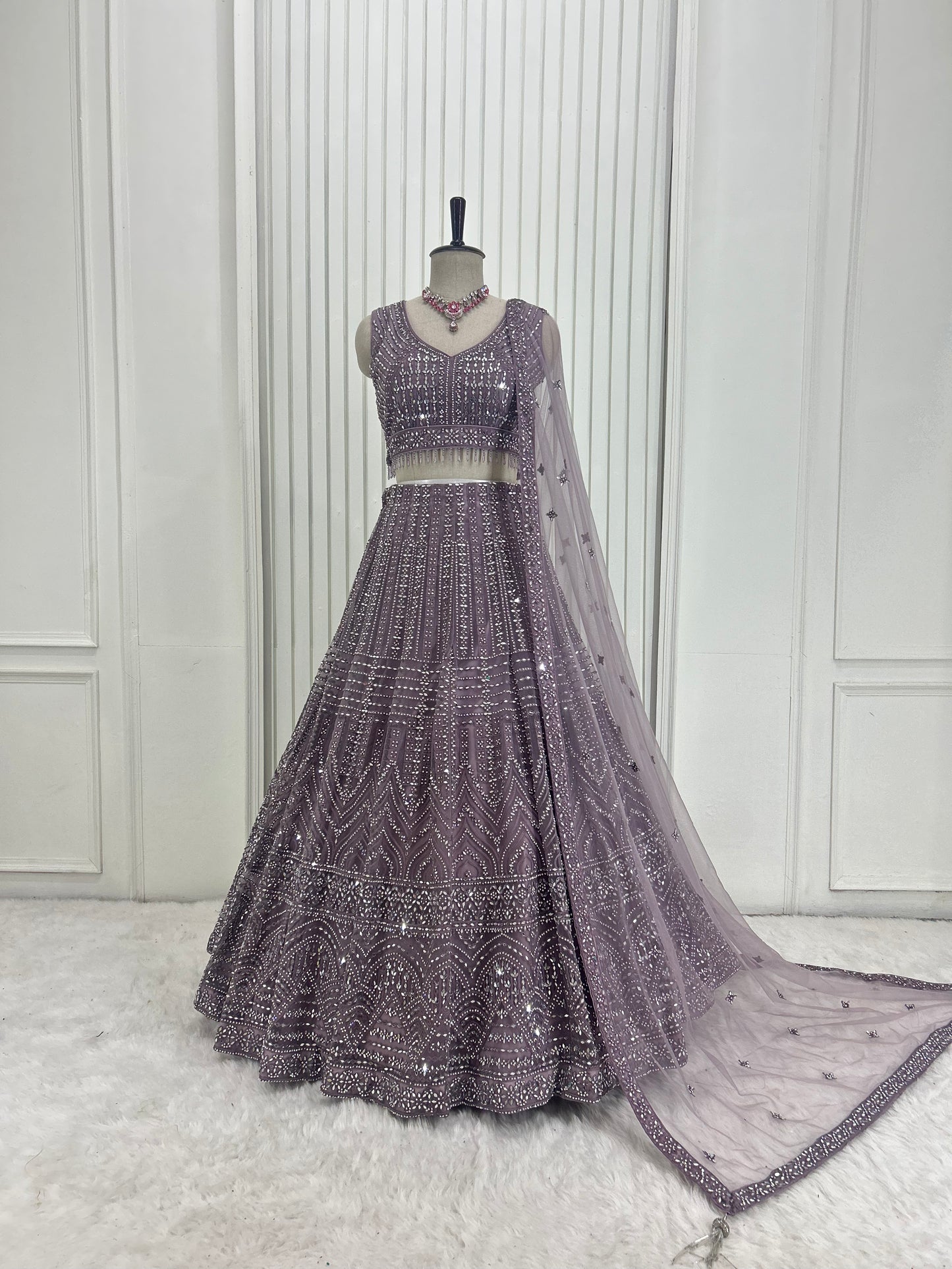 Lavender Handwork Lehenga Set