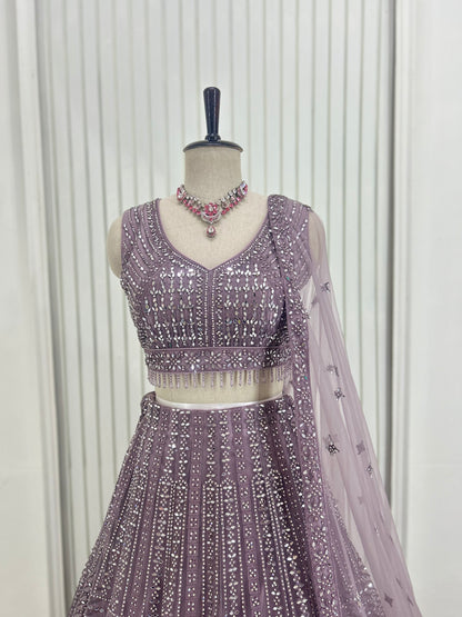 Lavender Handwork Lehenga Set