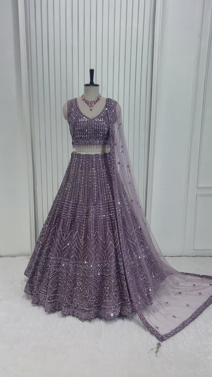 Lavender Handwork Lehenga Set